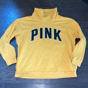 Pink Big Gold & Black letters women’s Pittsburgh Steelers Colors Sweatshirt L